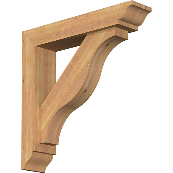 Ekena Millwork Funston Traditional Smooth Bracket w/ Offset Brace, Western Red Cedar, 5 1/2"W x 26"D x 26"H BKT0604X26X26FST01SWR - main